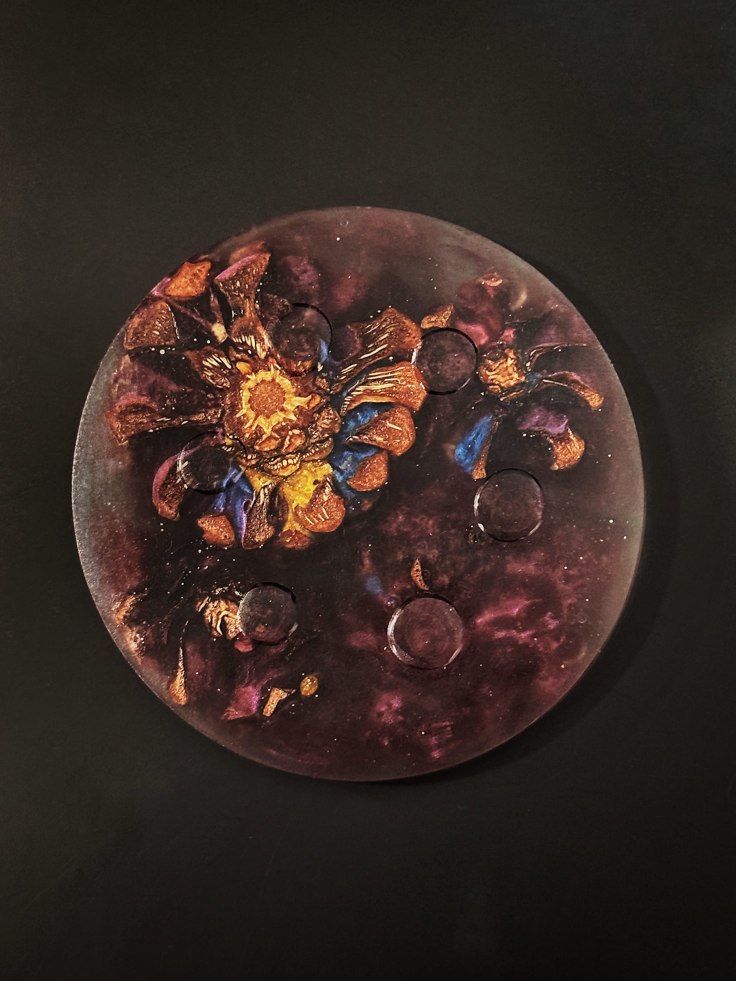 3 Purple Pinecone Non-stick, No-slip Coasters