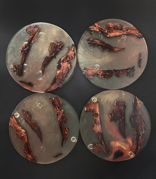 4 Wood Non-stick, No-slip Coasters