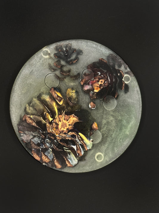 3 Green Pinecone Non-stick, No-slip Coasters