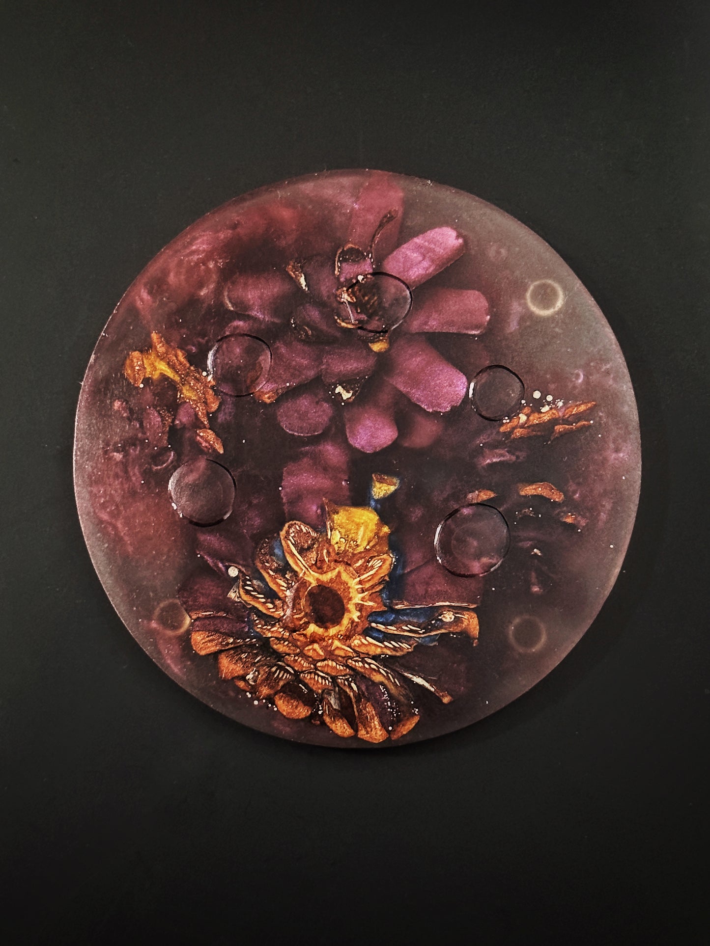 3 Purple Pinecone Non-stick, No-slip Coasters