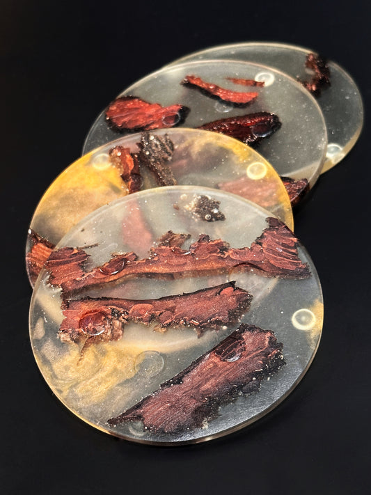 4 Wood Non-stick, No-slip Coasters