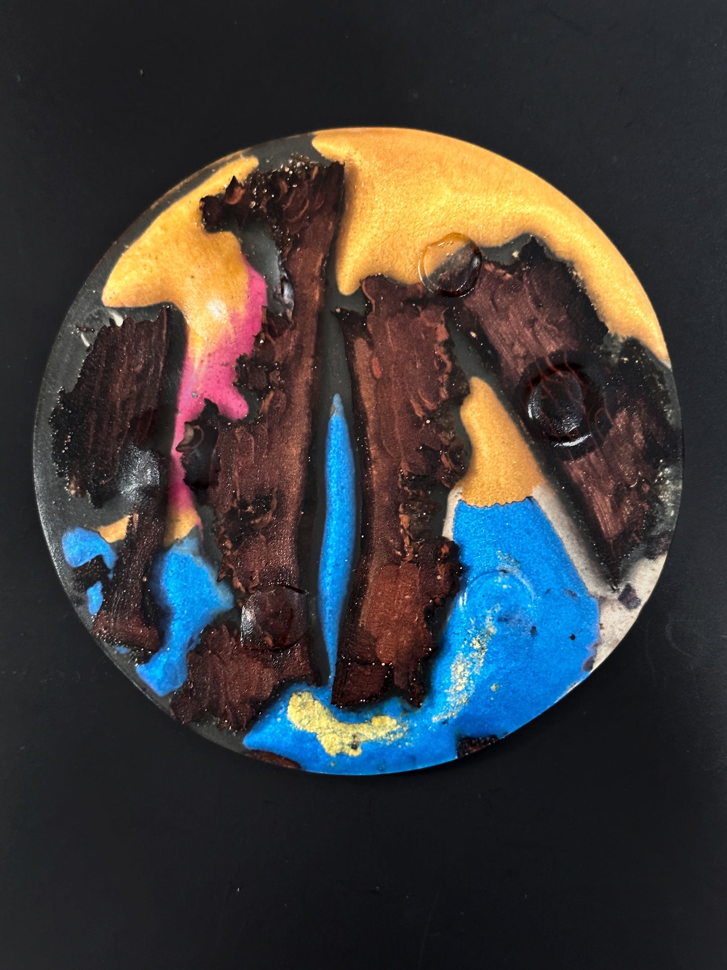4 Multi-colored Wood Non-stick, No-slip Coasters
