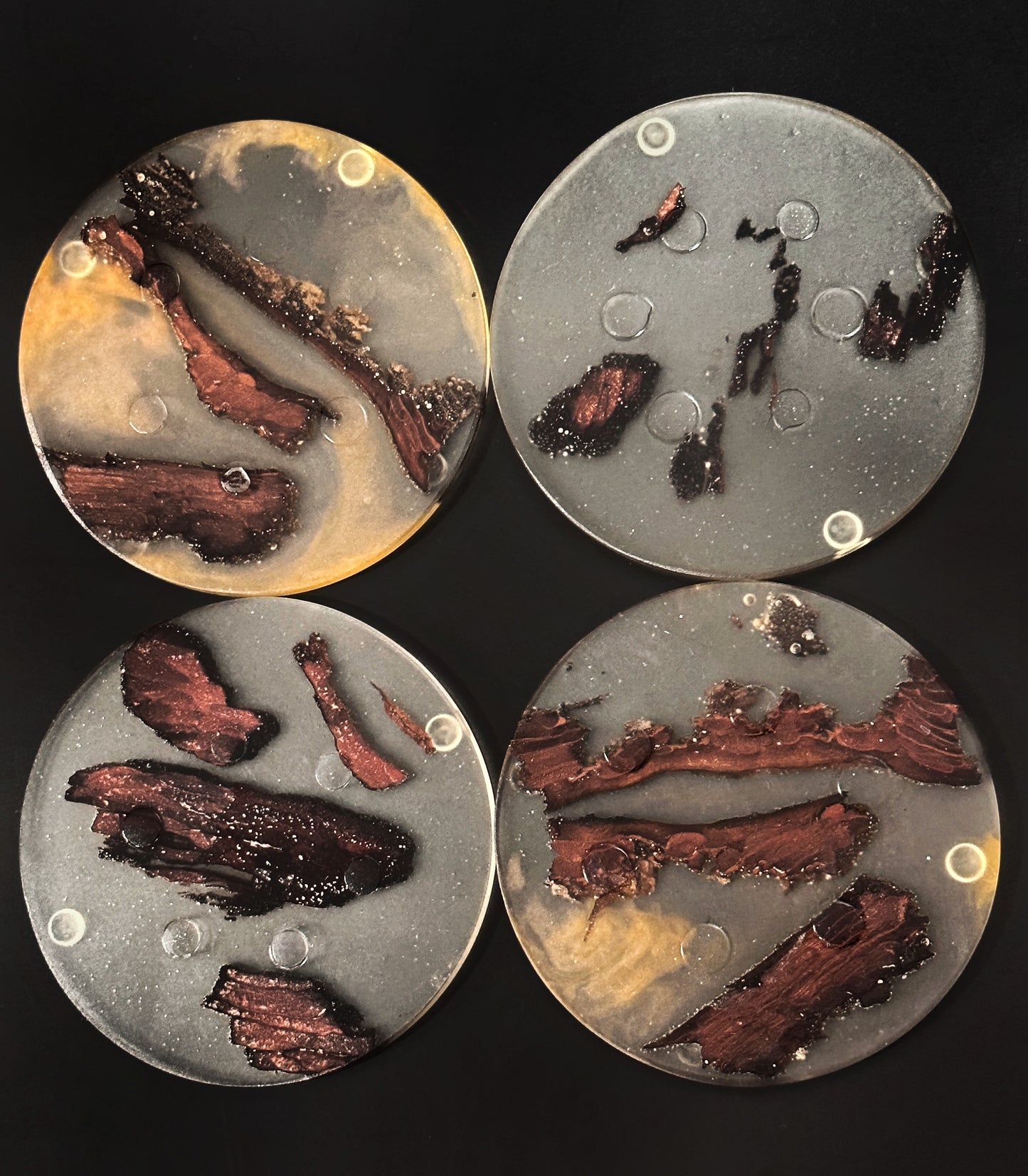 4 Wood Non-stick, No-slip Coasters