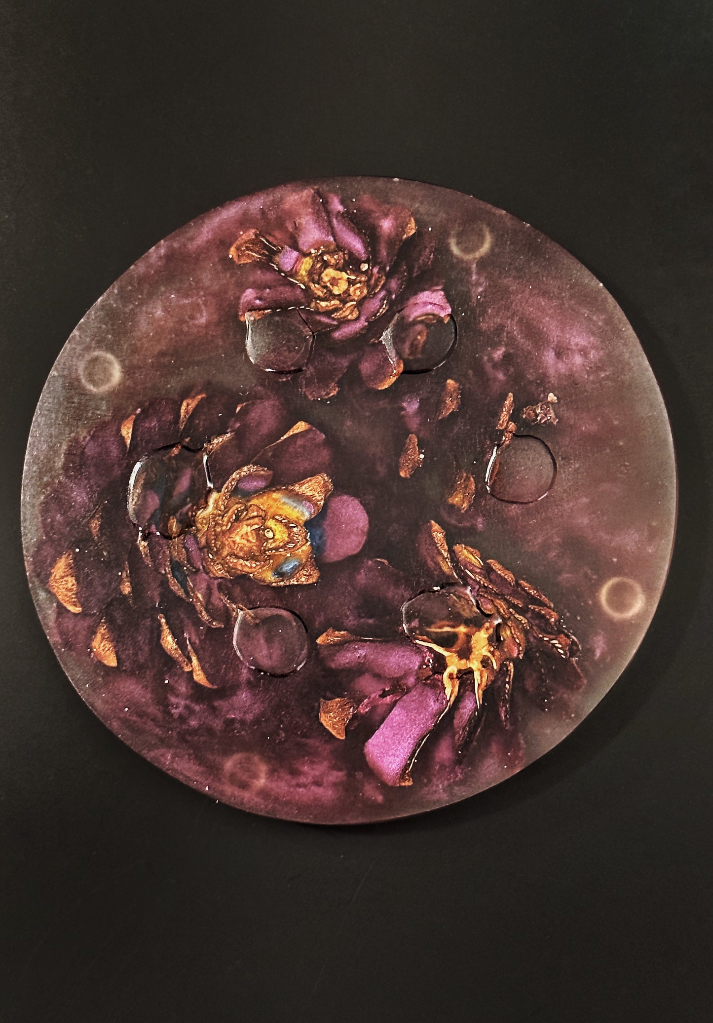 3 Purple Pinecone Non-stick, No-slip Coasters
